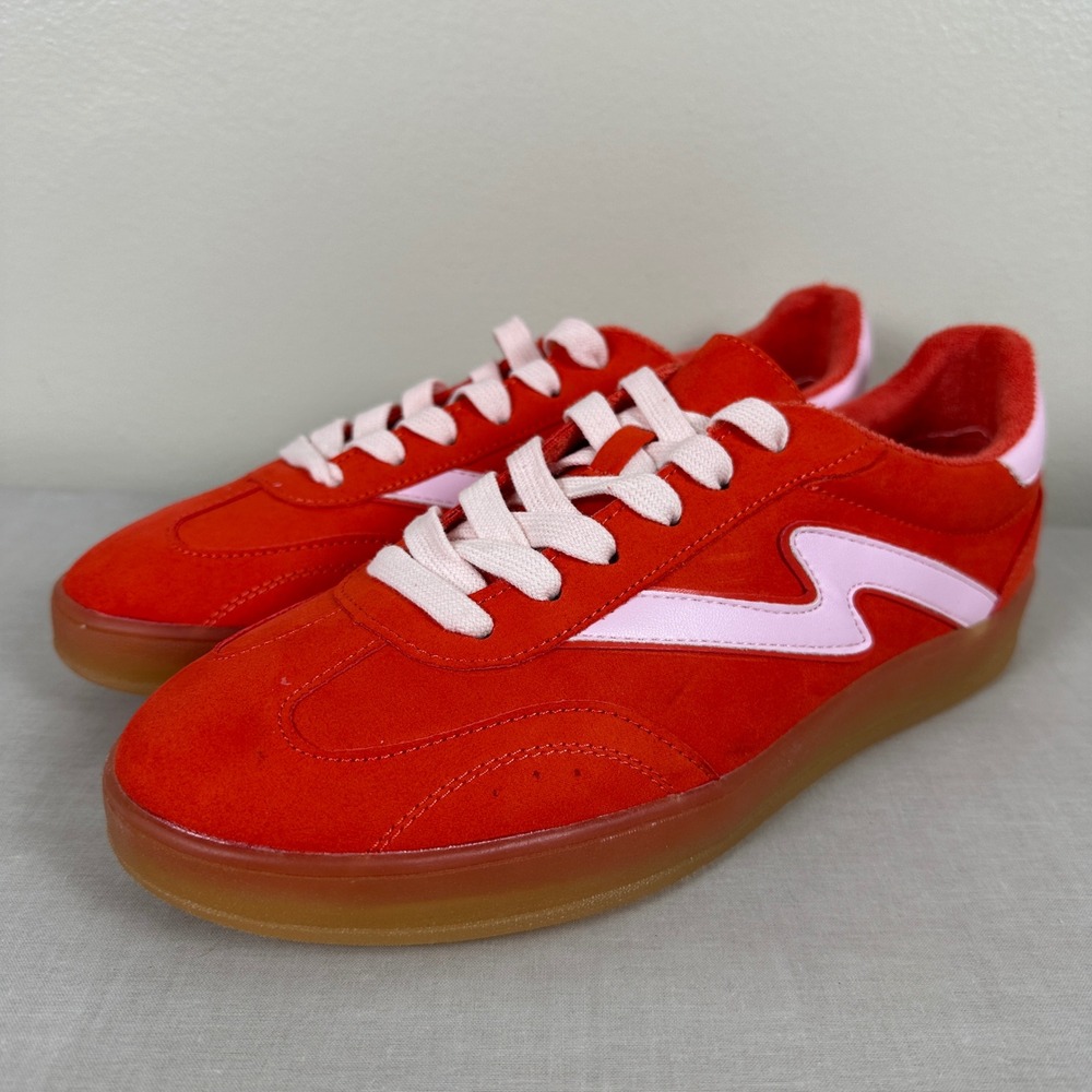 Madden Girl Women's 10 Giia Sneaker Coral Mult Lightning Bolt Logo 90s y2k NEW